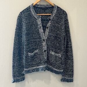 Ann Taylor Metallic Knit Sweater Blazer | Size Small‎